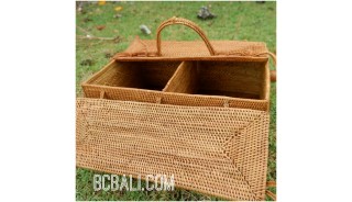cosmetic women handbag large size handmade straw rattan